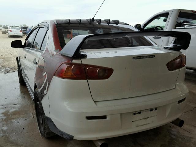 JA3AU16U69U014398 - 2009 MITSUBISHI LANCER DE WHITE photo 3