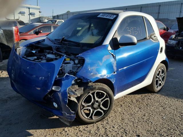 WMEFJ5DA3GK052729 - 2016 SMART FORTWO BLUE photo 2