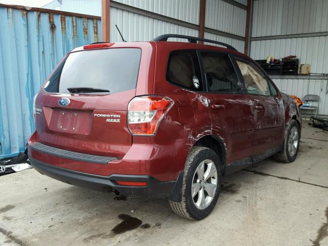 JF2SJADC8FH579007 - 2015 SUBARU FORESTER 2 RED photo 4