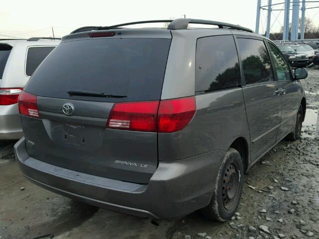 5TDZA23C94S205213 - 2004 TOYOTA SIENNA CE CHARCOAL photo 4