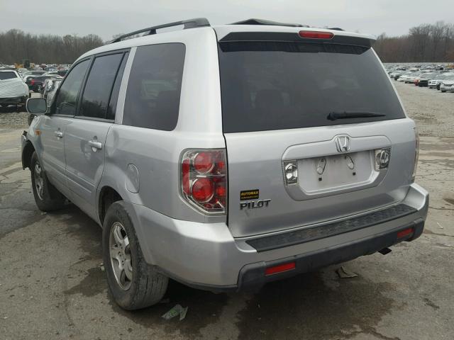 5FNYF28678B020216 - 2008 HONDA PILOT EXL SILVER photo 3