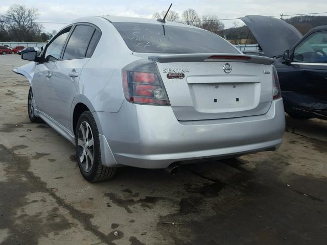 3N1AB6APXCL767538 - 2012 NISSAN SENTRA 2.0 SILVER photo 3