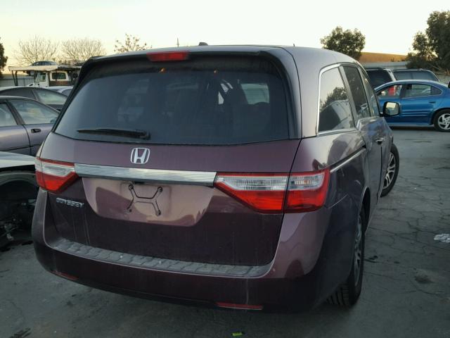 5FNRL5H68CB055600 - 2012 HONDA ODYSSEY EX MAROON photo 4