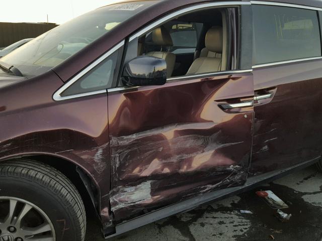 5FNRL5H68CB055600 - 2012 HONDA ODYSSEY EX MAROON photo 9