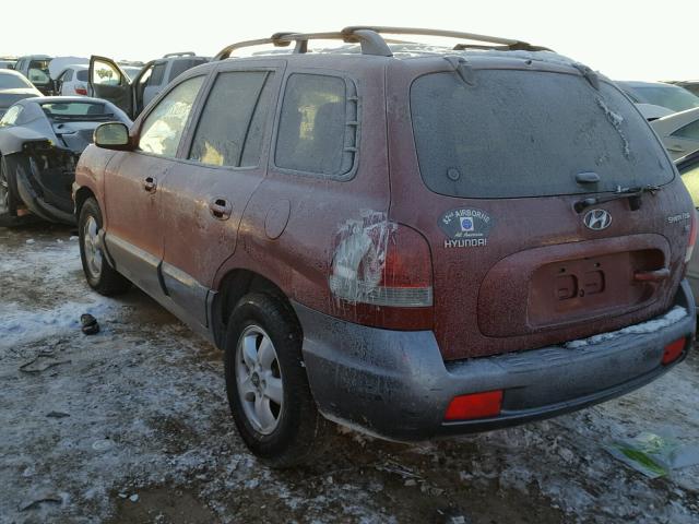 KM8SC13D85U904176 - 2005 HYUNDAI SANTA FE G MAROON photo 3