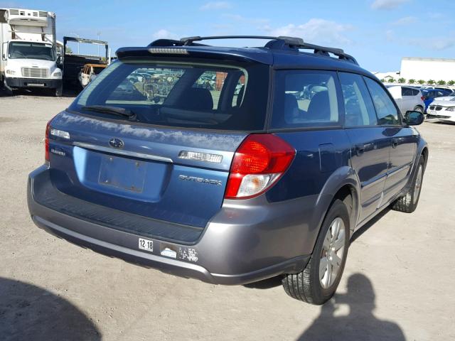 4S4BP60C787347602 - 2008 SUBARU OUTBACK BLUE photo 4