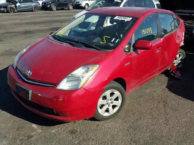 JTDKB20U597864712 - 2009 TOYOTA PRIUS RED photo 2