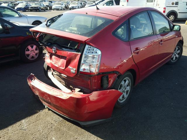 JTDKB20U597864712 - 2009 TOYOTA PRIUS RED photo 4