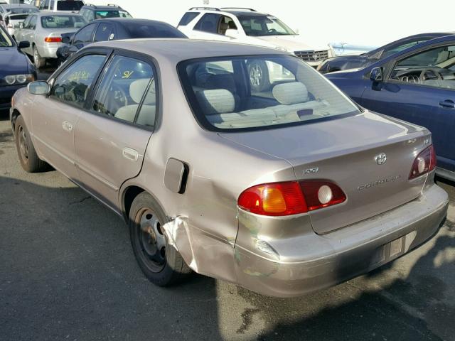 1NXBR12E01Z552343 - 2001 TOYOTA COROLLA CE GOLD photo 3