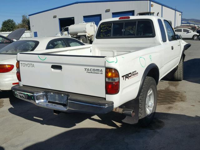 4TASN92N4XZ533039 - 1999 TOYOTA TACOMA XTR WHITE photo 4