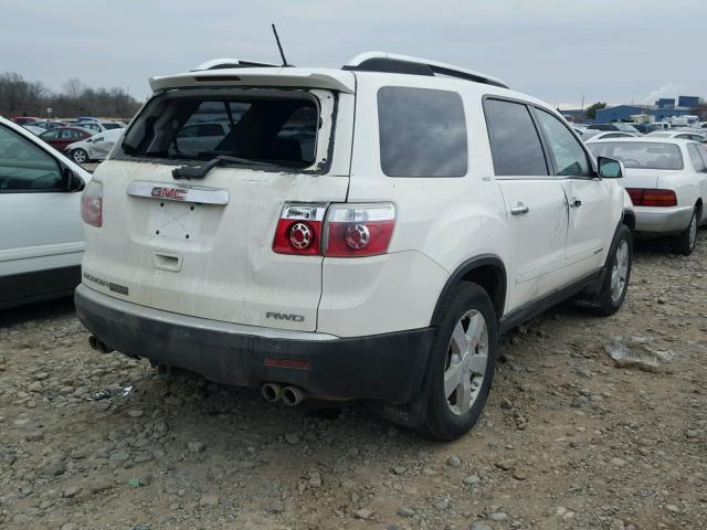 1GKEV33748J162824 - 2008 GMC ACADIA SLT WHITE photo 4