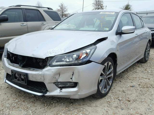 1HGCR2F57EA030195 - 2014 HONDA ACCORD SPO SILVER photo 2