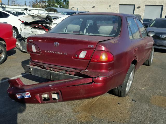 1NXBR12E5YZ408698 - 2000 TOYOTA COROLLA VE BURGUNDY photo 4