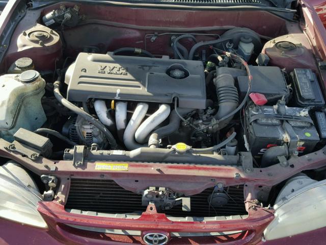 1NXBR12E5YZ408698 - 2000 TOYOTA COROLLA VE BURGUNDY photo 7