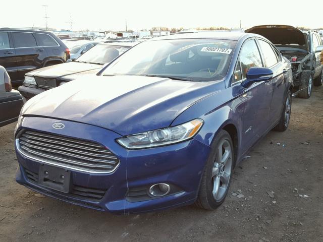 3FA6P0LU0DR103936 - 2013 FORD FUSION SE BLUE photo 2