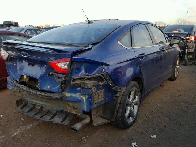 3FA6P0LU0DR103936 - 2013 FORD FUSION SE BLUE photo 4