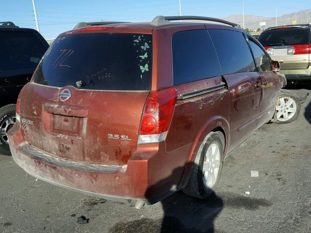 5N1BV28U65N122431 - 2005 NISSAN QUEST S ORANGE photo 4