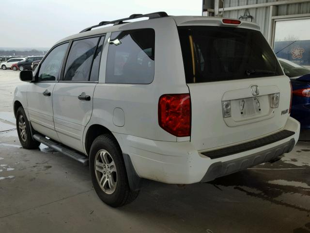 5FNYF18525B030830 - 2005 HONDA PILOT EXL WHITE photo 3