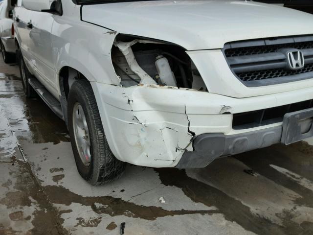 5FNYF18525B030830 - 2005 HONDA PILOT EXL WHITE photo 9