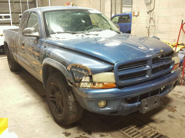 1B7GL32Z62S525283 - 2002 DODGE DAKOTA SPO BLUE photo 1