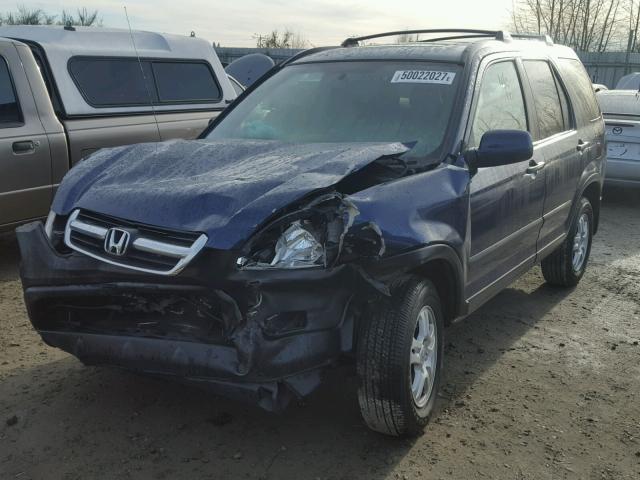 JHLRD788X2C024258 - 2002 HONDA CR-V EX BLUE photo 2