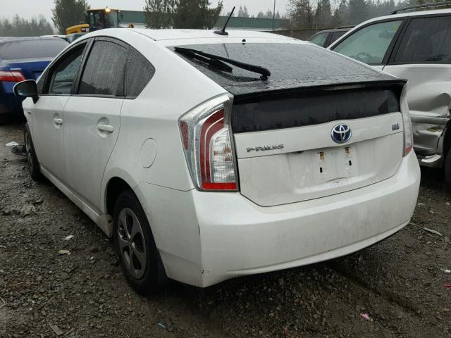 JTDKN3DU8C5473709 - 2012 TOYOTA PRIUS WHITE photo 3