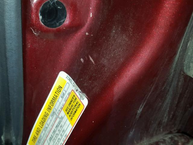 2CNDL13F076091587 - 2007 CHEVROLET EQUINOX LS RED photo 10