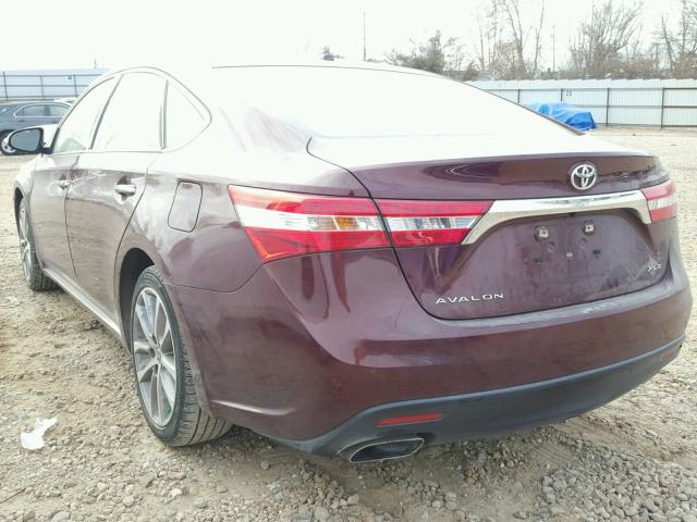 4T1BK1EB9EU112939 - 2014 TOYOTA AVALON BAS MAROON photo 3