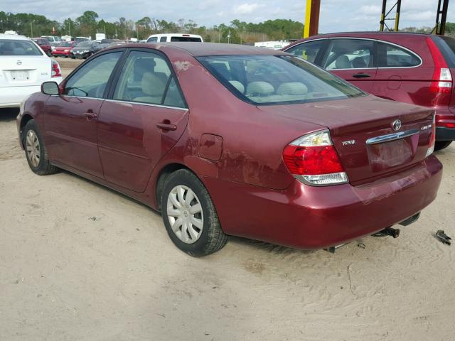 4T1BE32K25U407369 - 2005 TOYOTA CAMRY LE ბურგუნდია ფოტო 3