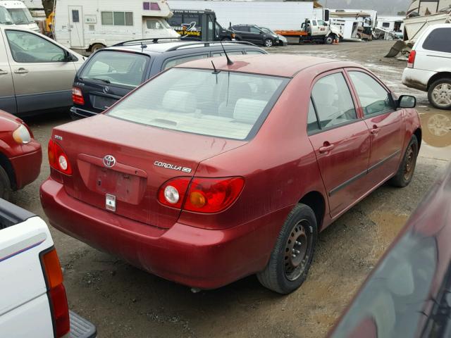 1NXBR32E93Z014528 - 2003 TOYOTA COROLLA CE RED photo 4