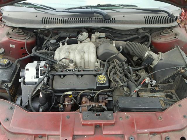 1FALP52U4VA311122 - 1997 FORD TAURUS GL RED photo 7