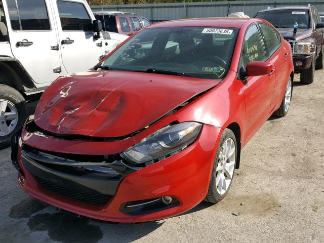 1C3CDFBH6DD640563 - 2013 DODGE DART SXT RED photo 2