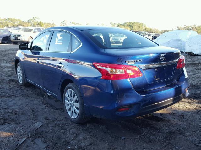 3N1AB7AP2HY312876 - 2017 NISSAN SENTRA S BLUE photo 3