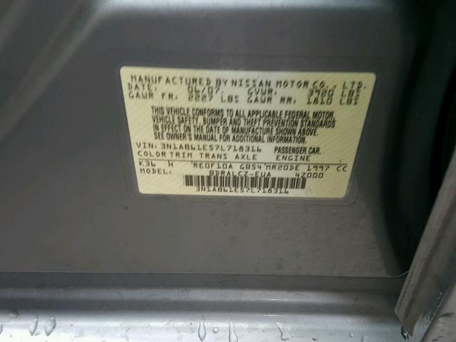 3N1AB61E57L718316 - 2007 NISSAN SENTRA 2.0 GRAY photo 10