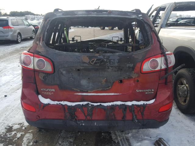 5NMSGDAB4AH345366 - 2010 HYUNDAI SANTA FE G RED photo 9