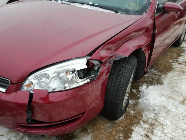 2G1WT58K969405088 - 2006 CHEVROLET IMPALA LT MAROON photo 9