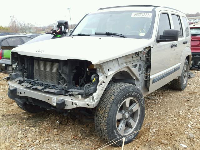 1J8GN28K68W286438 - 2008 JEEP LIBERTY SP BEIGE photo 2