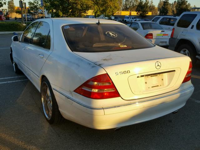 WDBNG75J5YA120652 - 2000 MERCEDES-BENZ S 500 WHITE photo 3