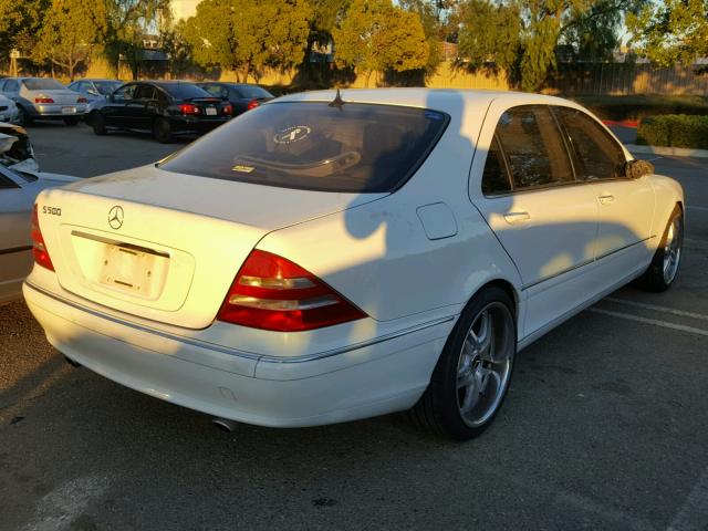 WDBNG75J5YA120652 - 2000 MERCEDES-BENZ S 500 WHITE photo 4