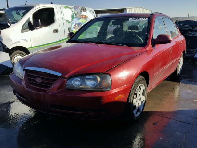 KMHDN46D25U950246 - 2005 HYUNDAI ELANTRA GL RED photo 2