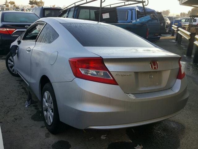 2HGFG3B5XCH544801 - 2012 HONDA CIVIC LX SILVER photo 3