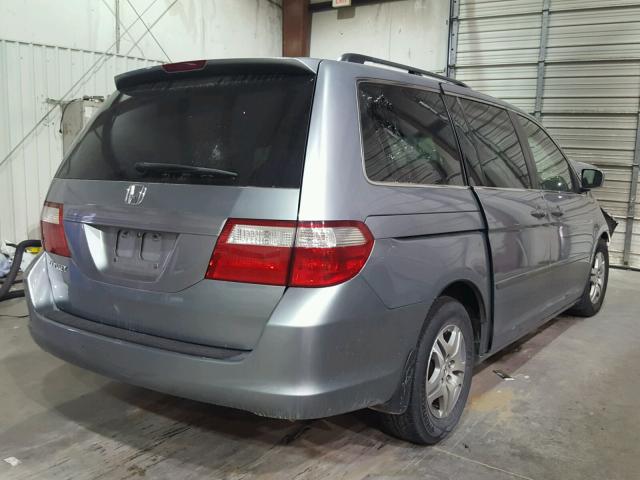 5FNRL38697B044597 - 2007 HONDA ODYSSEY EX BLUE photo 4