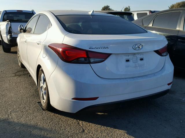 5NPDH4AE1EH511397 - 2014 HYUNDAI ELANTRA SE WHITE photo 3