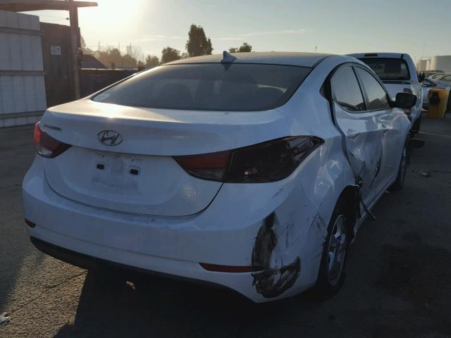 5NPDH4AE1EH511397 - 2014 HYUNDAI ELANTRA SE WHITE photo 4