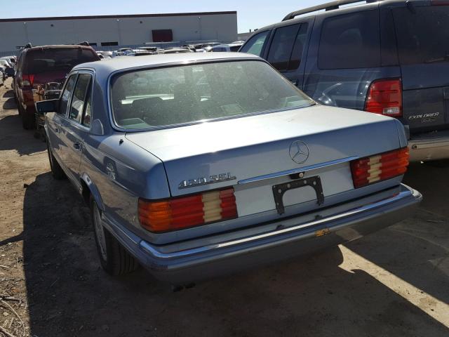 WDBCA35D9GA266711 - 1986 MERCEDES-BENZ 420 SEL BLUE photo 3