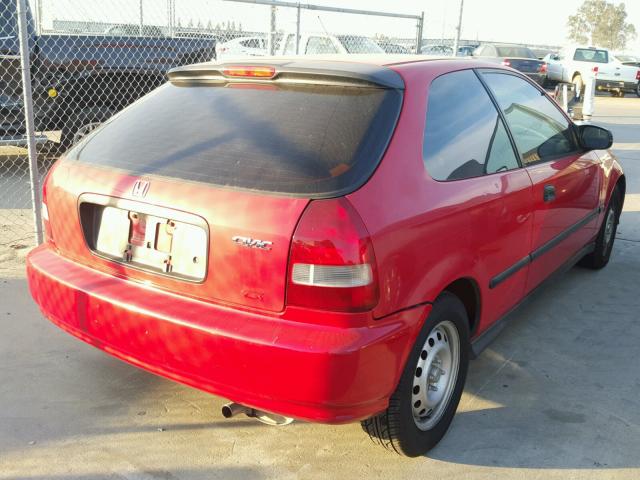 2HGEJ6326YH105427 - 2000 HONDA CIVIC CX RED photo 4