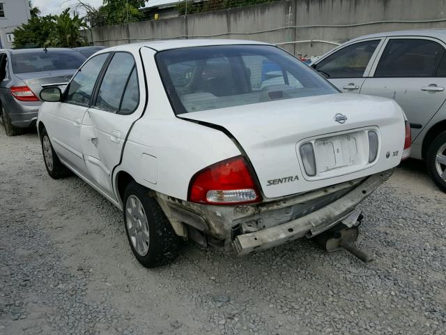 3N1CB51D4YL315472 - 2000 NISSAN SENTRA BAS WHITE photo 3