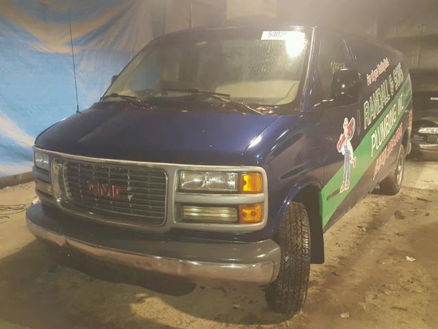 1GTGG29F921104402 - 2002 GMC SAVANA G25 BLUE photo 2