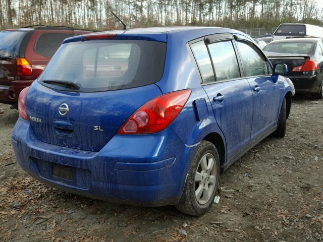 3N1BC13E48L386310 - 2008 NISSAN VERSA S BLUE photo 4