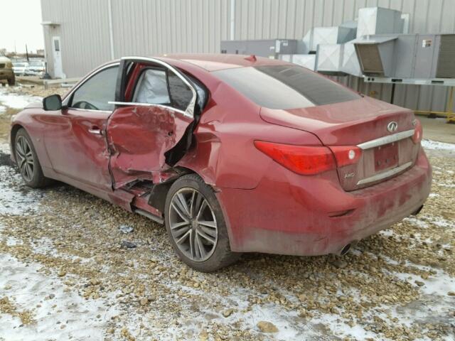 JN1BV7AR5EM701572 - 2014 INFINITI Q50 BASE RED photo 3